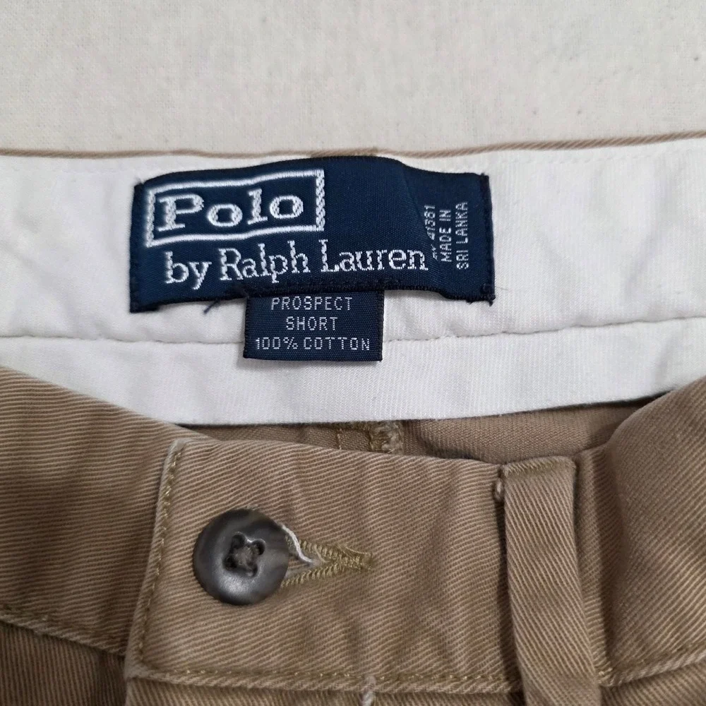 Polo Ralph Lauren Mens 32/9 Brown Prospect Short Chino Twill Flat Front Cotton